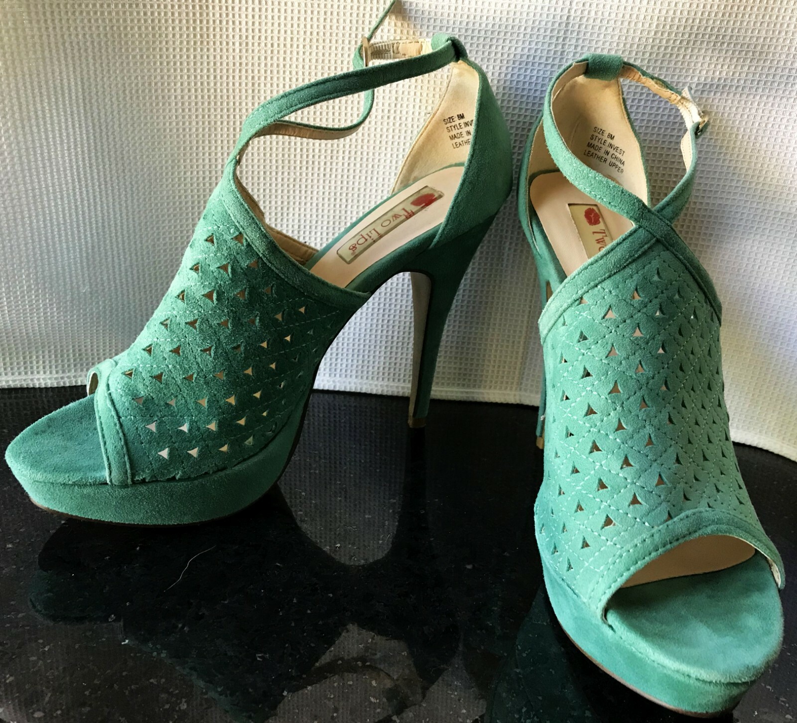 green turquoise heels