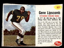 1962 Post Cereal #127 Gene Lipscomb FOOTBALL Pittsburgh Steelers