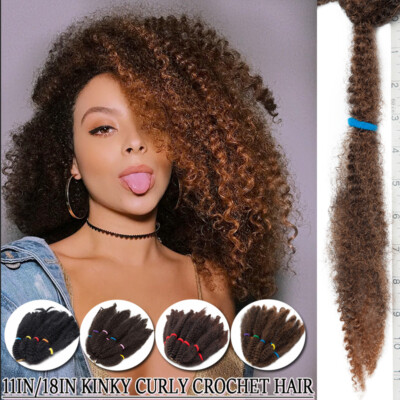 Natural Puff Kinky Curly Crochet Braids Long Deep Wave as Human Hair Extensions