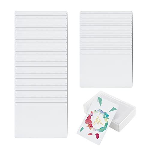 60 Pcs Sublimation Metal Blanks Business Card, 0.22 mm Thick Aluminum White 