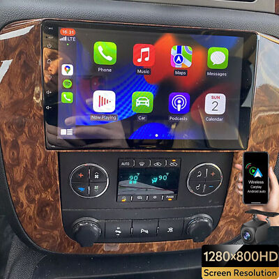 4+64G Wireless CarPlay Radio for 2007-2013 Chevy Tahoe Suburban GMC Yukon GPS