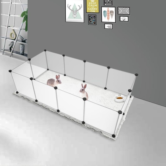 Portable Pet Playpen Puppy Dog Fences Gate Indoor&Outdoor Fence Exercise White