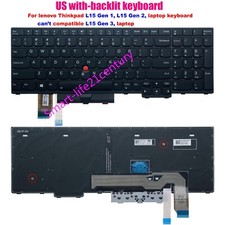 New US keyboard backlit for lenovo IBM Thinkpad L15,L15 gen 1,L15 gen 2 laptop