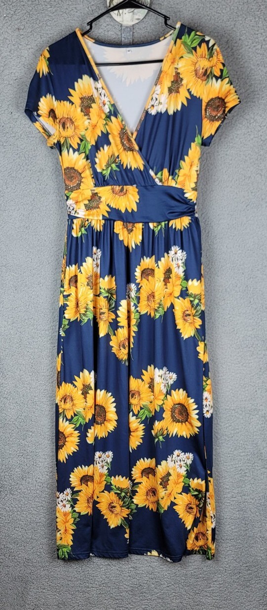 Sunflower Dress, Navy Blue u0026amp; Yellow M | eBay