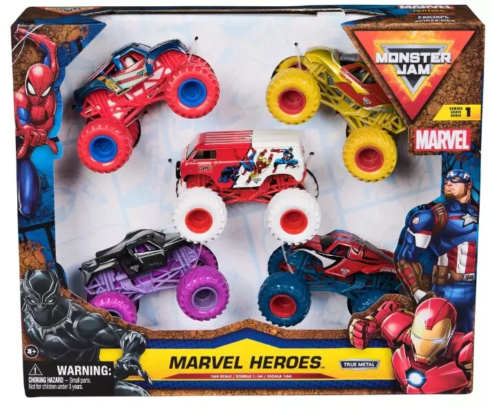 Monster Jam Marvel Series 1 MARVEL HEROES AVENGERS 5-Pack Target