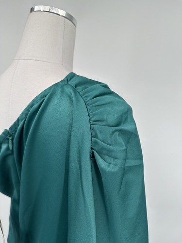 Pretty Little Thing Green Satin One Shoulder Dress Women’s Size Large/10 NWT! - Picture 6 of 9