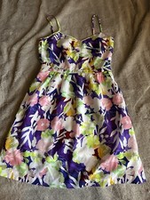 J Crew Size 4 Floral Neon Tropical Dress Spaghetti Straps Spring Summer