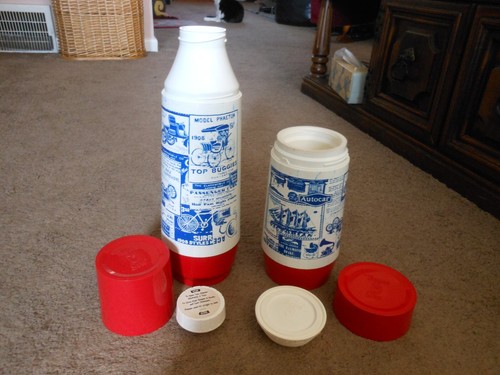 VTG THERMO SERV PADDED VINYL INSULATED COOLER BAG WITH 2 MATCHING THERMOSES - Picture 5 of 9