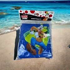 Disney Goofy Rain Coat Poncho Blue Youth Size New Factory Sealed Vinyl