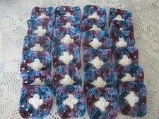    24-4" GRANNY SQUARES BLOCKS 4 AFGHAN, AFGHANS WHITE  SHADED