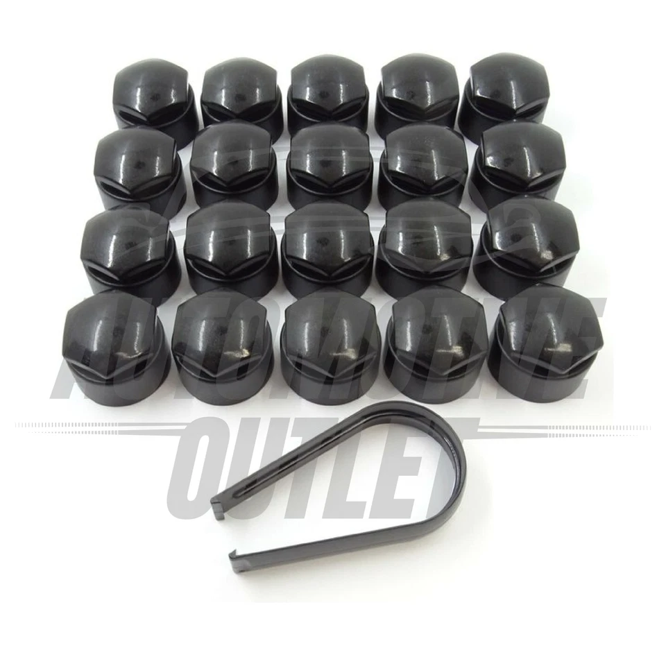 Couvre-Vis De Roue Noir Brillant 20x17mm Pour Audi A1 A2 A3 A4 A5 A6 A8 Q5 Q7 TT - Photo 4/4