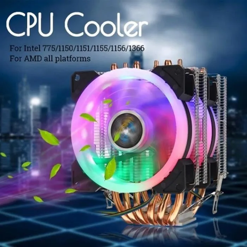 LANSHUO CPU Cooler 6 Ventilateurs RGB 2 Heatpipe RGB 4 Pin Pour Intel 775 1150 1 - Photo 4/5