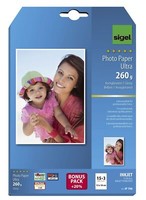 Sigel® IP706 Inkjet Fotopapier Ultra - 13X18 Cm, HochgläNzend, 260 G/Qm, 18 Blat