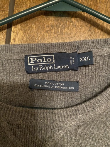 Polo Ralph Lauren Men Pullover Knit Sweater XXL Crew Neck 100% Cotton Red Pony - Picture 3 of 4