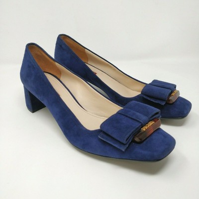 prada blue suede pumps