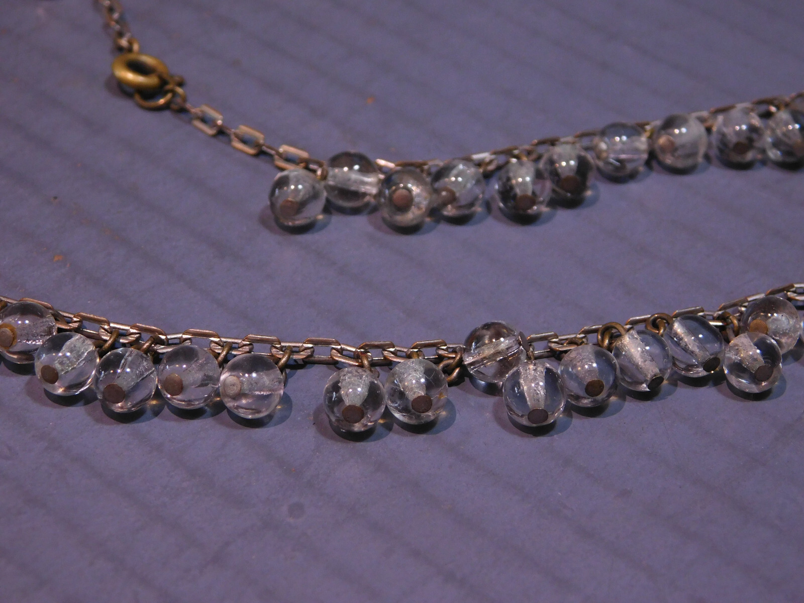 Victorian Crystal Dangle Tear Drop Necklace Gem