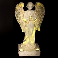 1-Pk Beautiful Praying Solar Angels With 2 Yellow LED Solar Angel Lights