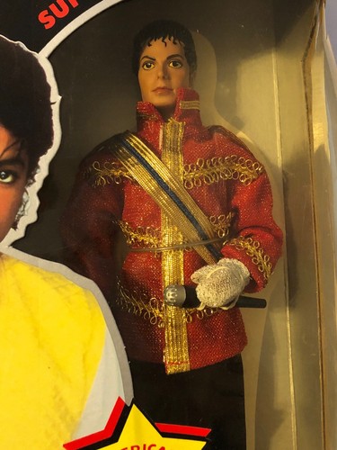 Vintage 1984 Michael Jackson Doll Poseable w/ AMA Outfit Microphone and Stand - Picture 2 of 8