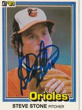 STEVE STONE BALTIMORE ORIOLES  SIGNED 1981 DONRUSS CARD #476