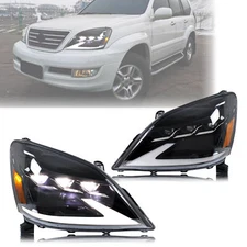LED Headlights For Lexus GX470 2003-2009 Sequential Turn Signal Front Lamps 