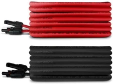 TEMCo 8 AWG Solar Panel Extension MC4 PV Cable - 70 Ft Black + 70 Ft Red USA