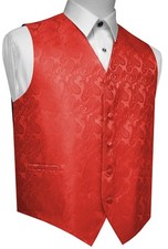 MEN'S CORAL PAISLEY TUXEDO VEST. Formal, Wedding, Prom, Cruise, Homecoming