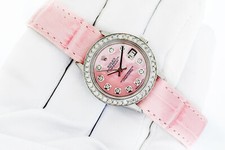 Rolex Lady DateJust 26mm Pink MOP Diamond Dial Stainless Steel Bezel Watch 4