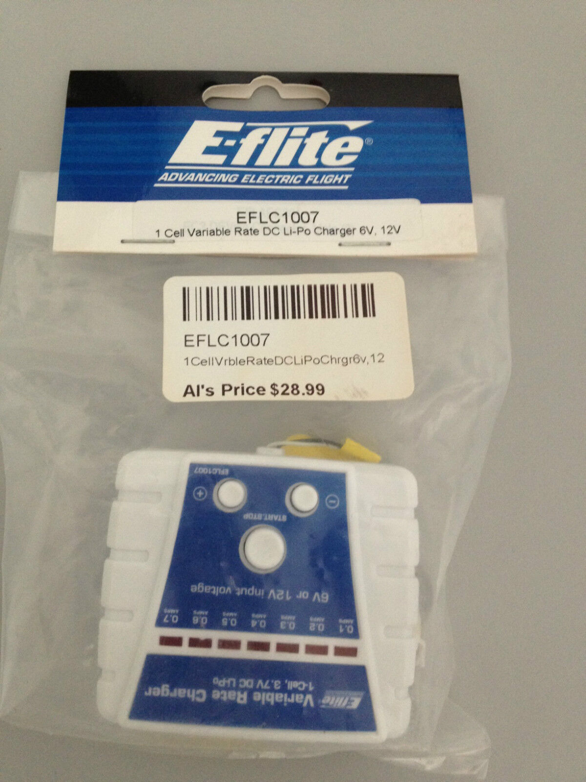 E-Flite 1 Cell Variable Rate DC Li-Po Charger 6V, 12V EFLC1007