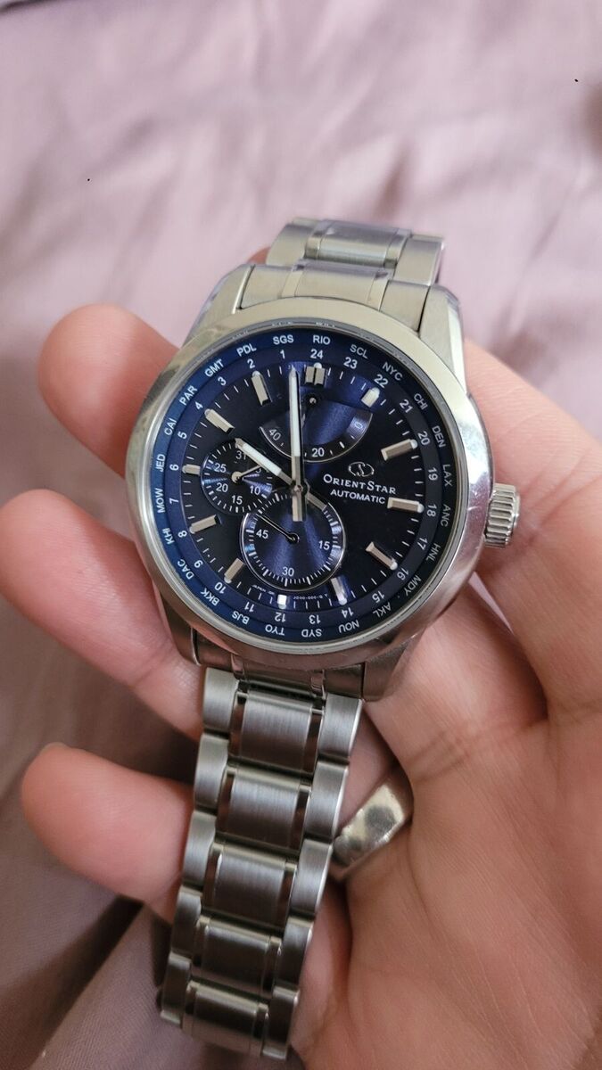 Orient Star World Time GMT Men's Automatic Blue Dress Watch Orient Star World Time GMT Men's Automatic Blue Dress Watch
