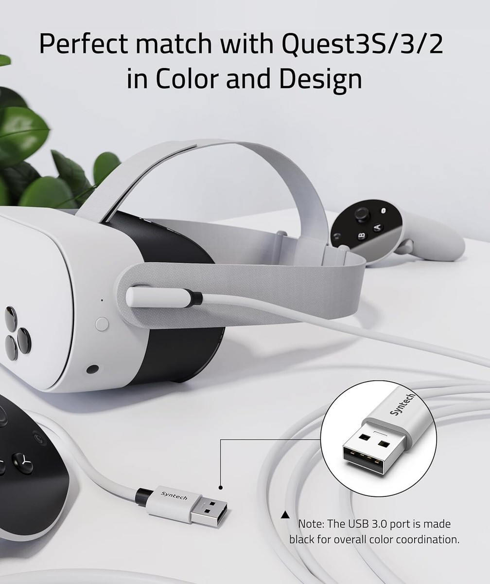 値下げ！ Quest3s Elite Strap PCVR用ケーブル 16FT USB 3.0 to USB C Link Cable for PCVR Oculus Quest 2 3 Pico 4