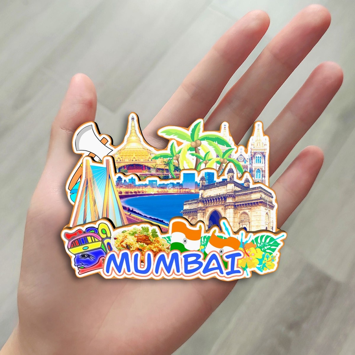 Gateway of India Mumbai magnete da frigorifero da viaggio souvenir regalo decorazione casa cucina adesivo magnetico cristallo frigorifero collezione