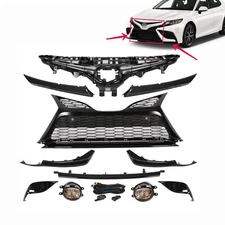 Front Grille W/Sensor Hole/Trim/Fog Lights Set Fit Toyota Camry SE/XSE 2021-2024