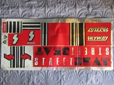Old School Skyway Streetbeat BMX Decal Red ORIGINAL SET Sticker Vintage NOS