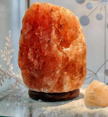 Lampada Di Sale Dell'Himalaya Naturale 2-3kg Con Base In Legno E Bruciaessenze - Relax E Benessere