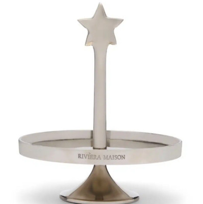 Riviera Maison Plateau Shining Star Cake Stand Etagere Alu silber mit Stern 