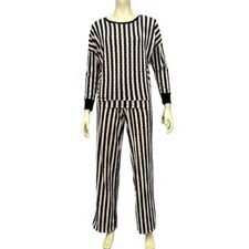 Betsey Johnson  Keep Dreaming Cozy PJ Set Black/White, Size XS