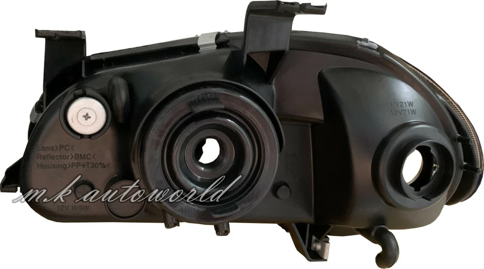 2IN1 Corner Crystal Head Lights BLACK for 1993-1997 HONDA DEL SOL CRX - image 3 of 3