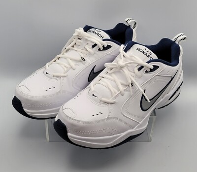 Nike Air Monarch IV Men\'s Training Shoes Sz 10 White/Navy 415455 102 s-l400.jpg main image 2