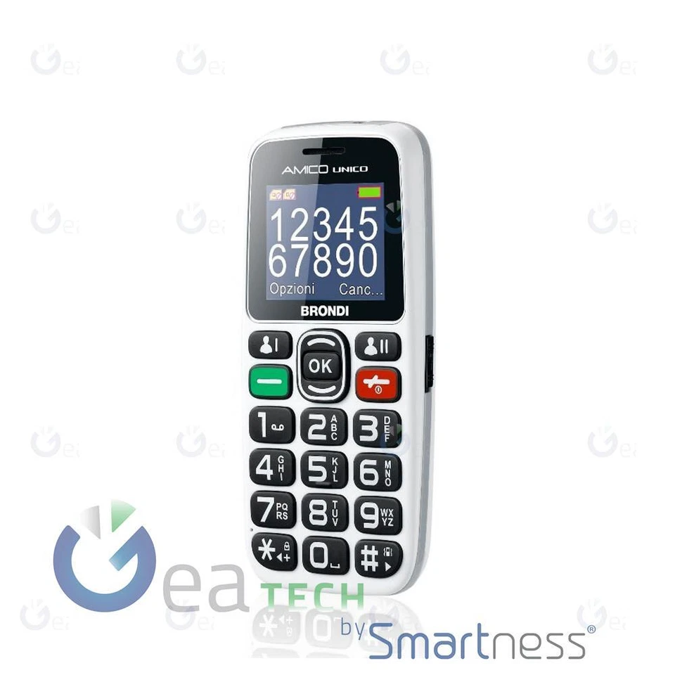 BRONDI AMICO UNICO TELEFONO CELLULARE MEMORIA ESPANDIBILE CONTROLLO REMOTO BIANC - Immagine 2 di 3
