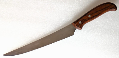 Vintage CARVING KNIFE - KARLSSON NILSSON ESKILSTUNA ROSTFRITT Wood Handle SWEDEN