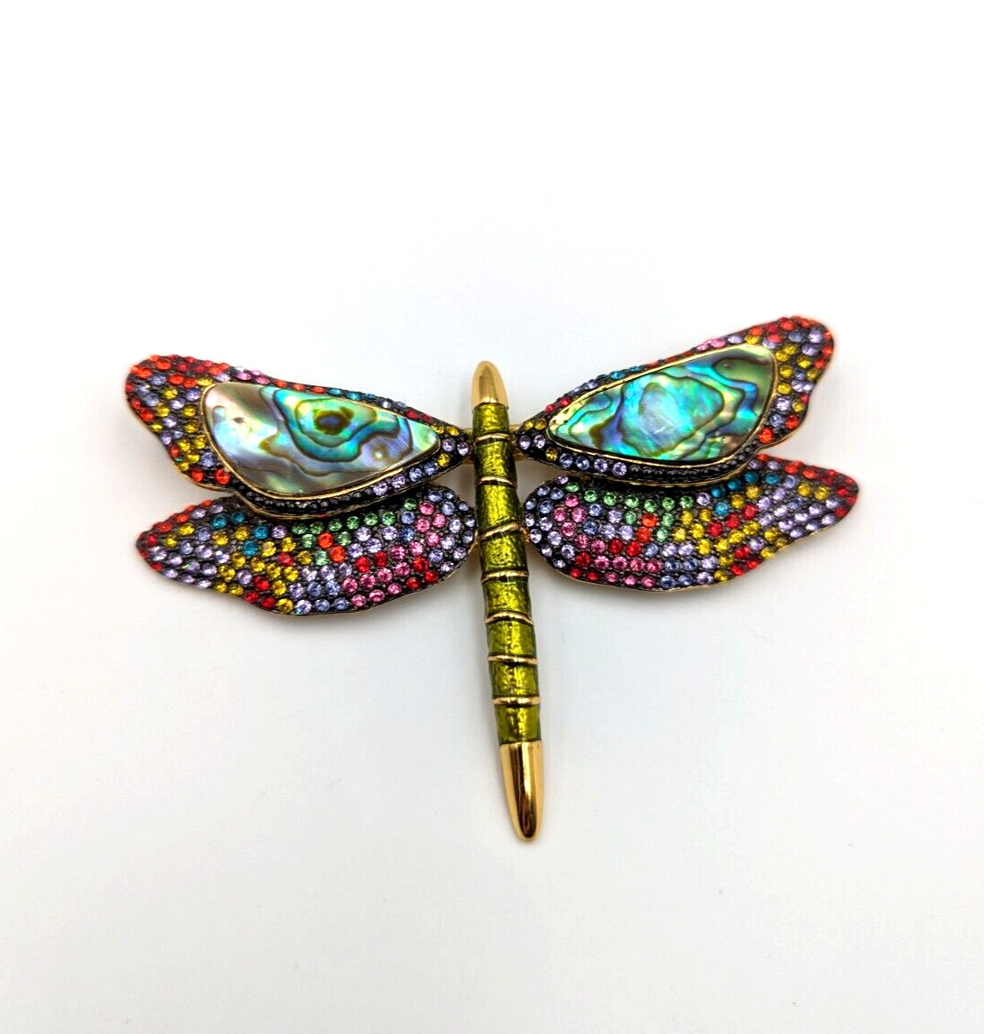 Joan Rivers Big Statement Dragonfly Multicolor Ab… - image 3