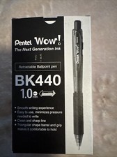 Pentel WOW BK440-A Black Ink Retractable Ballpoint Pen, 1.0mm Medium, Box of 12