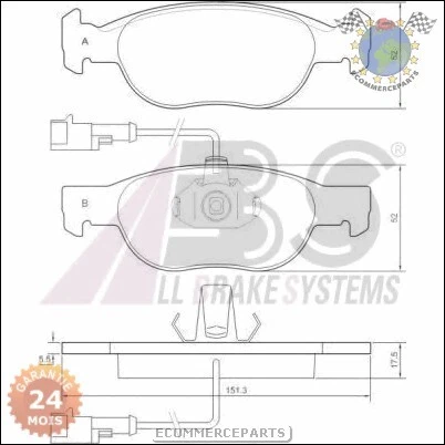 Xdj7abs Jeu 4 Plaquettes Frein Avant Pour Lancia Delta Ii Essence 1993>1999 - Photo 2/4