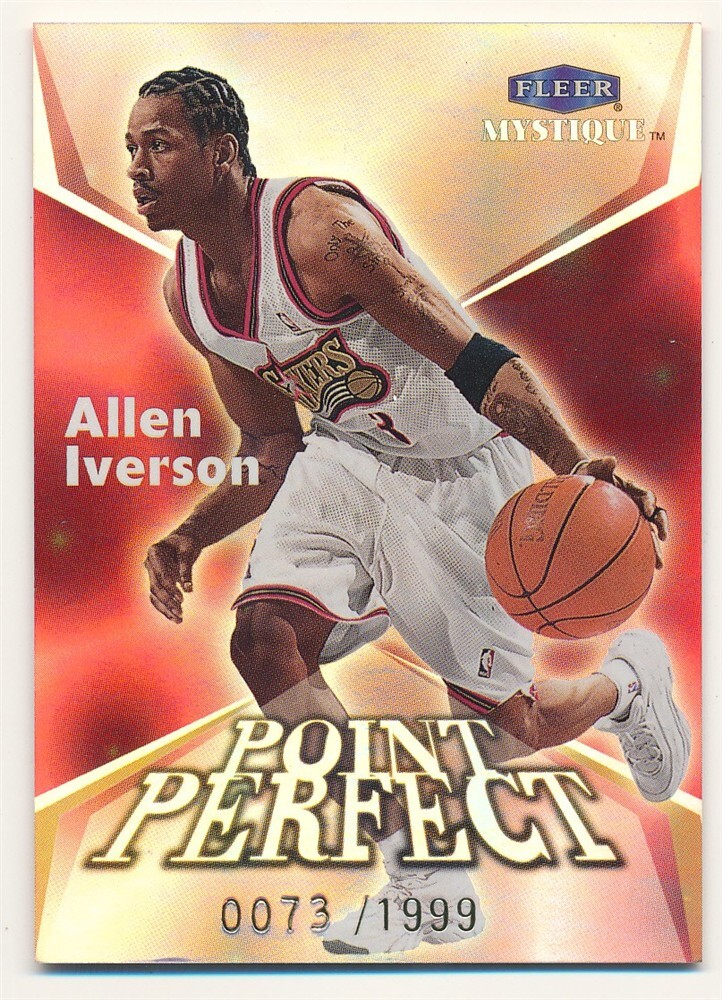 ALLEN IVERSON 1999/00 FLEER MYSTIQUE #6 POINT PERFECT 76ERS RARE SP #0073/1999