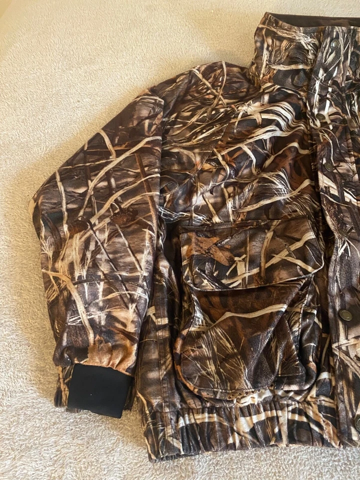 VTG Hodgman Mens XL Camo Jacket Coat Duck Blind Geese Hunting Polyester Tricot - Image 2 of 4
