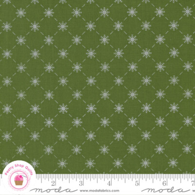 Moda MERRYMAKING 48345 14M  Green Snow Metallic GINGIBER Quilt Fabric CHRISTMAS