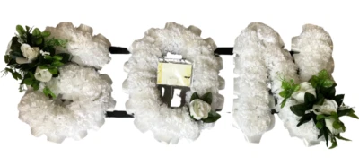 SILKY BOUQUETS LTD. Silk Funeral Flower SON Any 3 Letters Name Artificial Tribute Wreath Memorial
