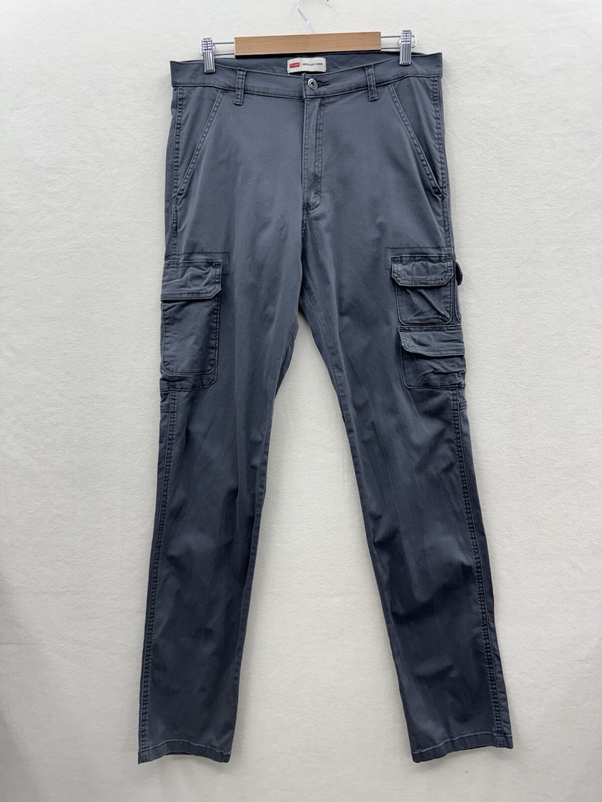 Wrangler Cargo Mens 30x32 Gray Regular Fit Pants