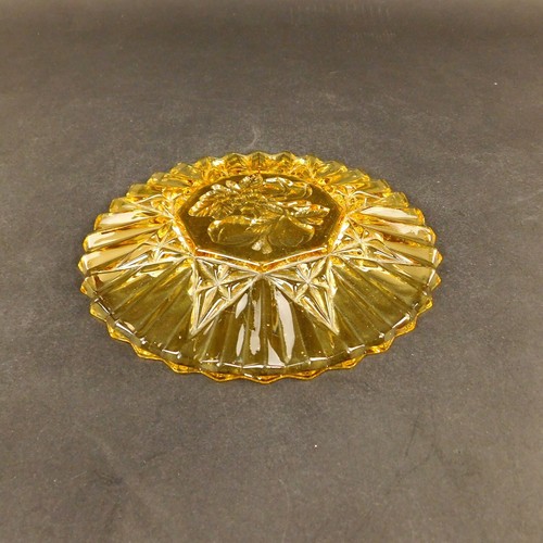 Vintage Bernstein Pionier Pressglas Mittagessen Teller Obst Muster 8" Durchmesser MCM - Bild 8 von 9