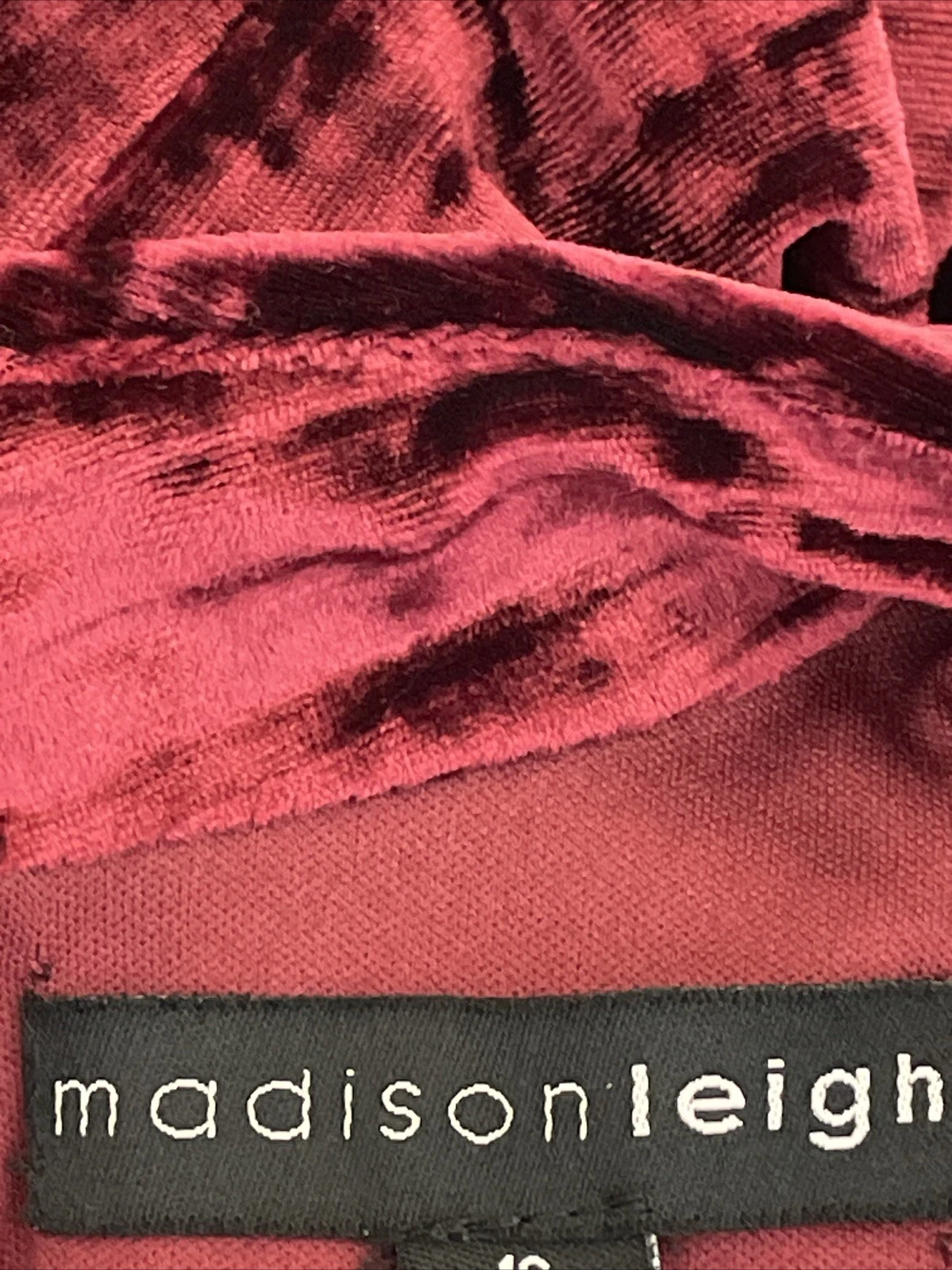 VALENTINO Abito velluto Madison Leigh taglia 16 rosso bordeaux manica lunga vacanze Natale